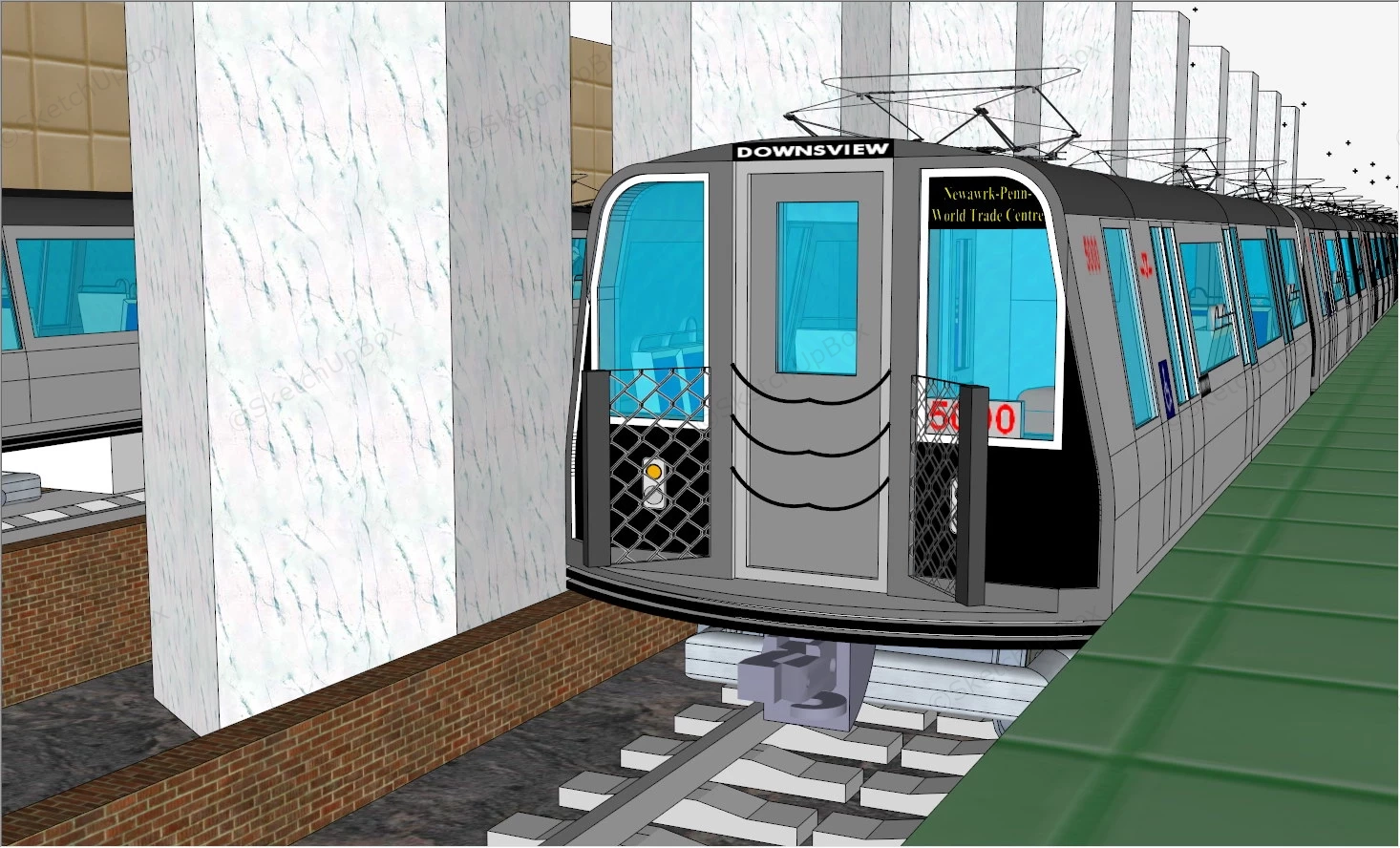 Metro Train Station sketchup model preview - SketchupBox