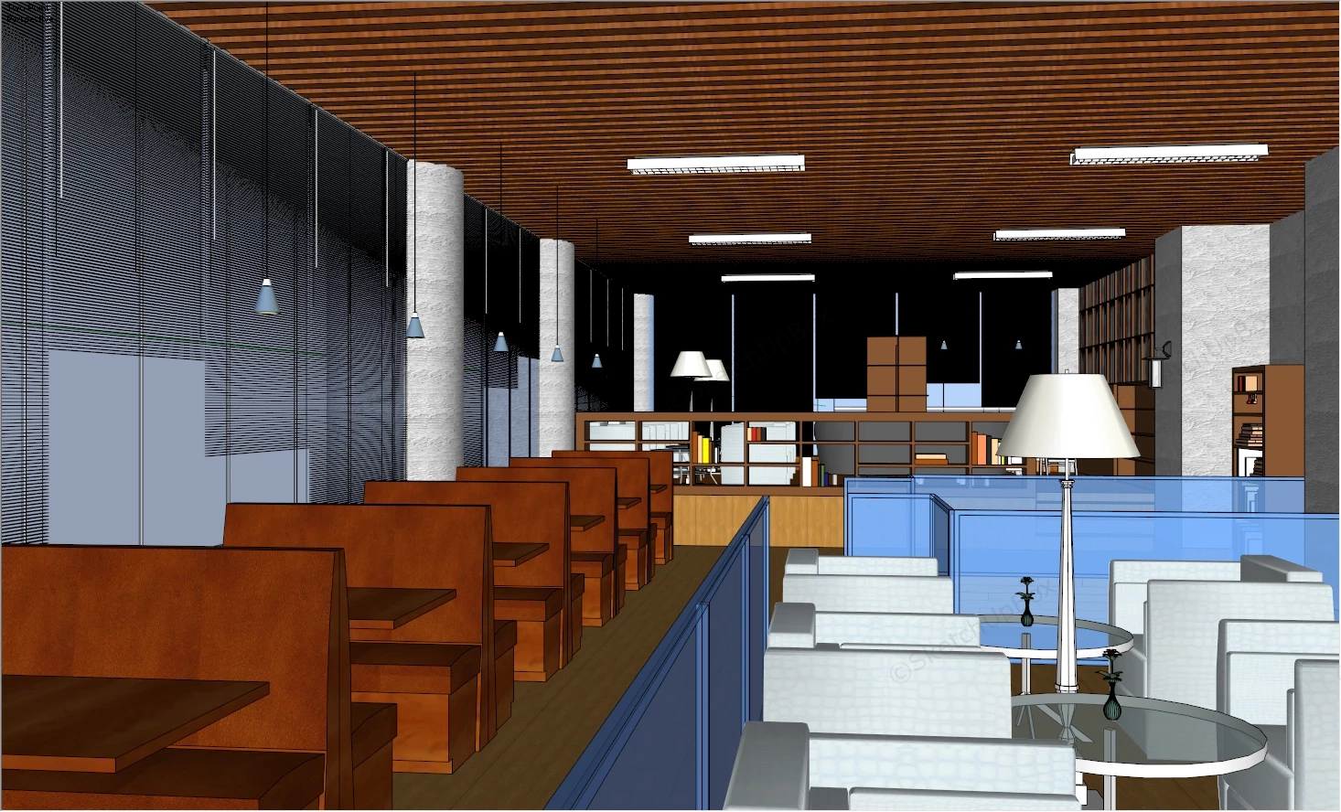 Library Coffee Bar Interior Design sketchup model preview - SketchupBox