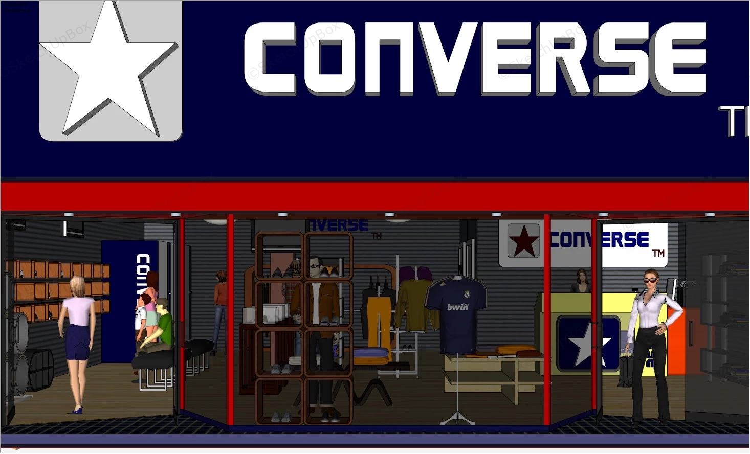 Converse Store sketchup model preview - SketchupBox