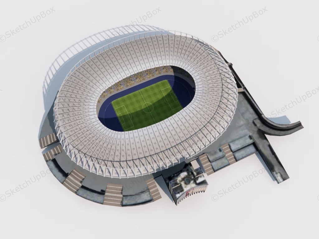 Soccer Field Stadium sketchup model preview - SketchupBox