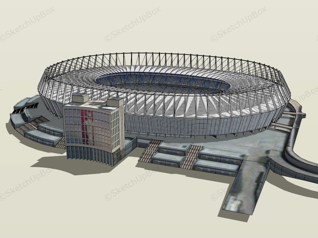 Soccer Field Stadium sketchup model preview - SketchupBox