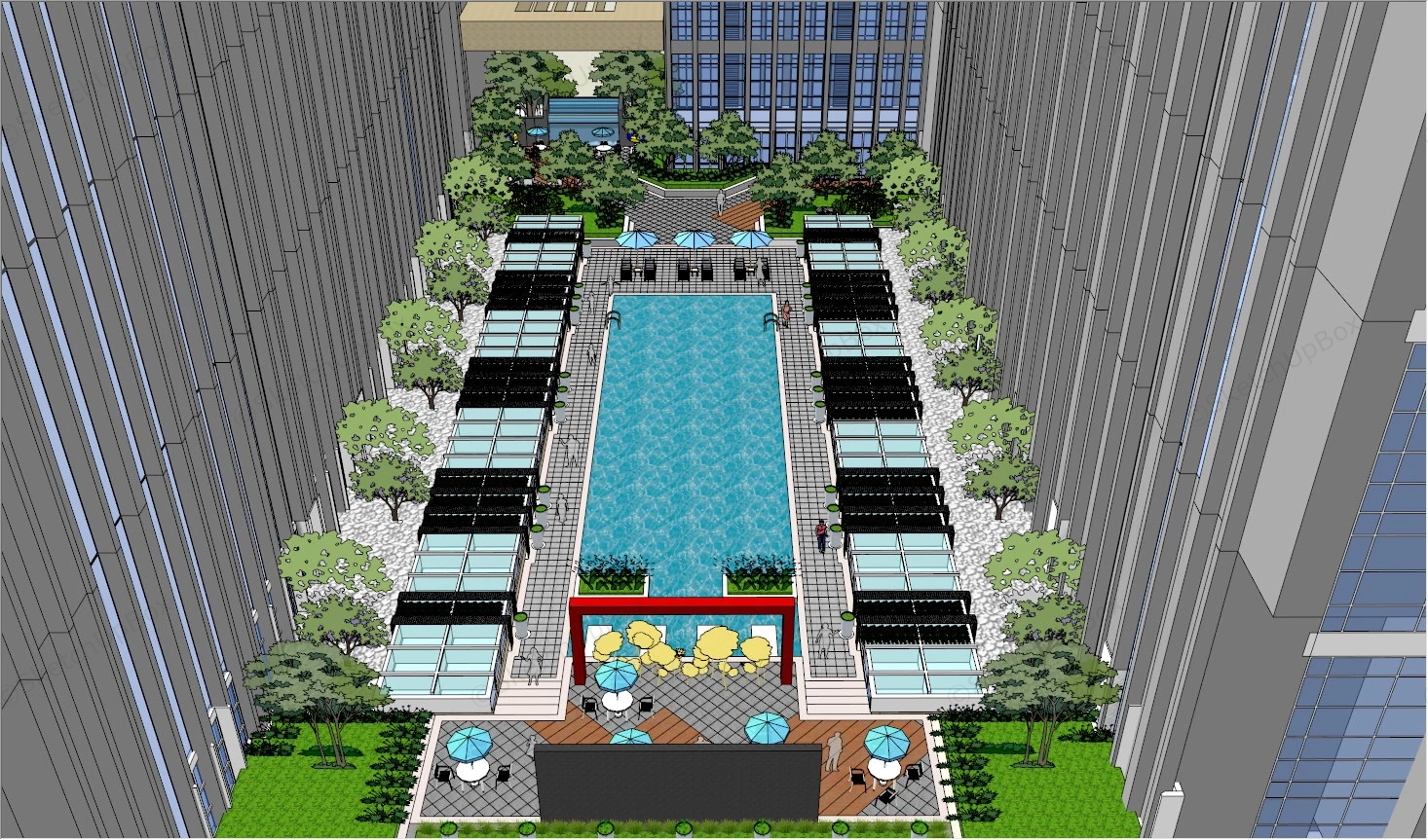 Roof Swimming Pool sketchup model preview - SketchupBox