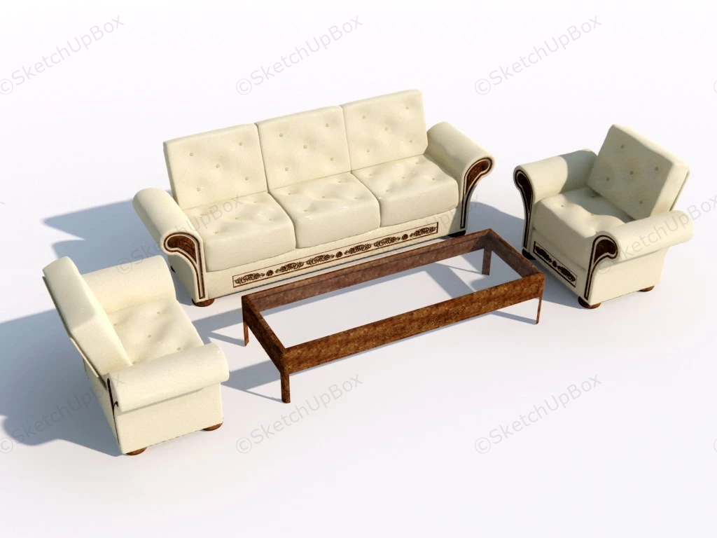 Classic Living Room Sofa Set sketchup model preview - SketchupBox