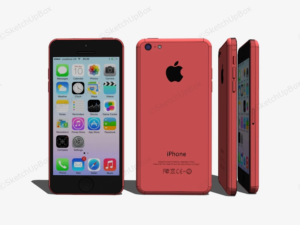 Apple IPhone 6 Red sketchup model preview - SketchupBox