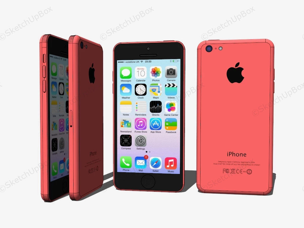 Apple IPhone 6 Red sketchup model preview - SketchupBox