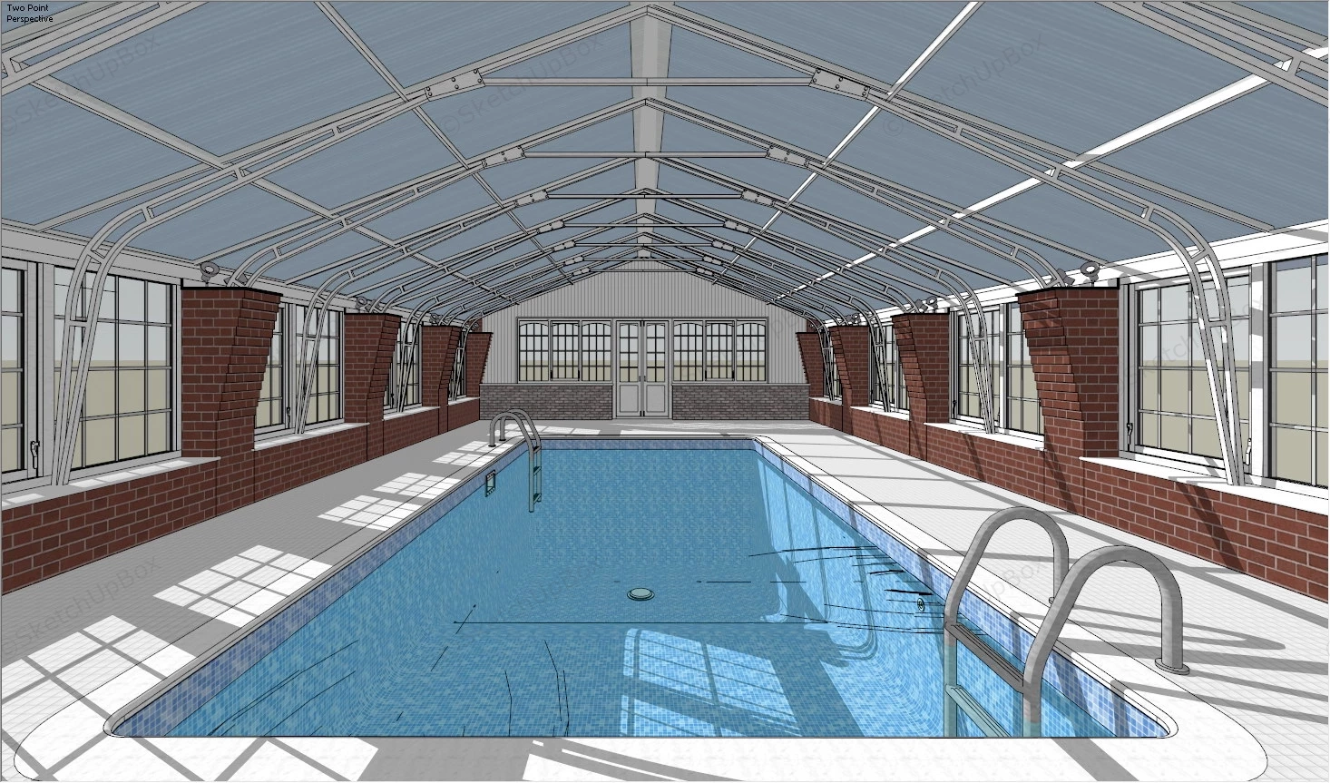 Old Indoor Swimming Pool sketchup model preview - SketchupBox