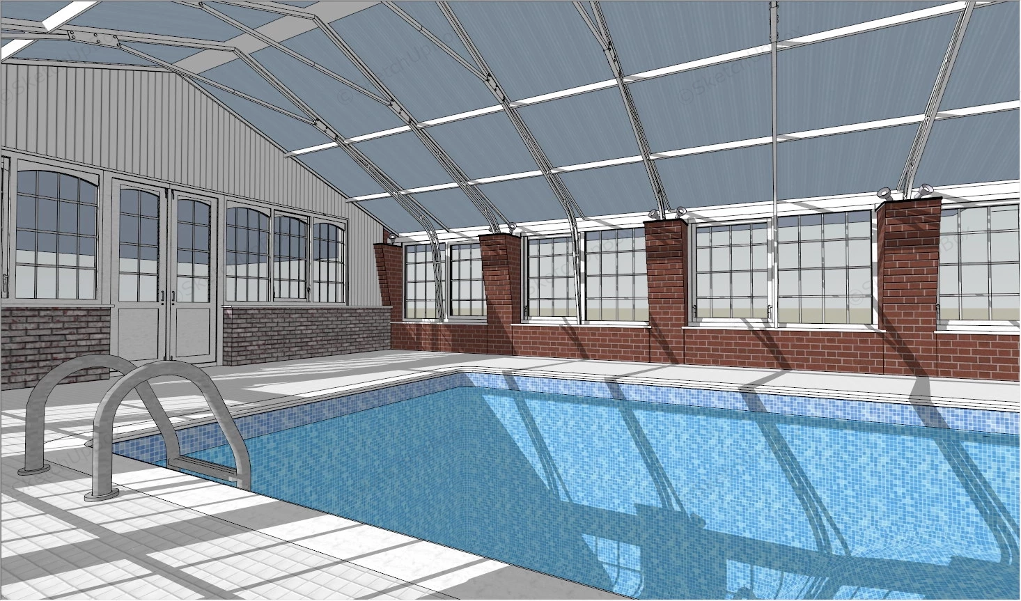 Old Indoor Swimming Pool sketchup model preview - SketchupBox