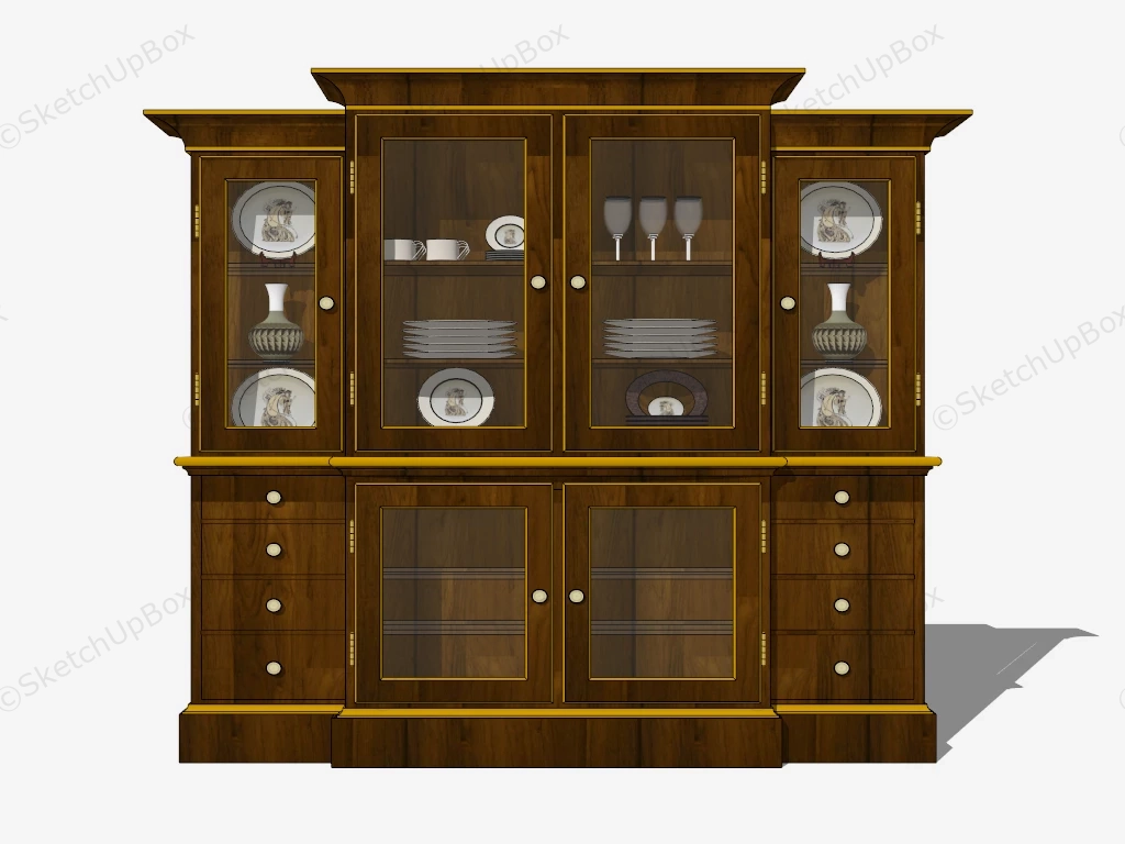 Vintage Kitchen Pantry Cupboard sketchup model preview - SketchupBox