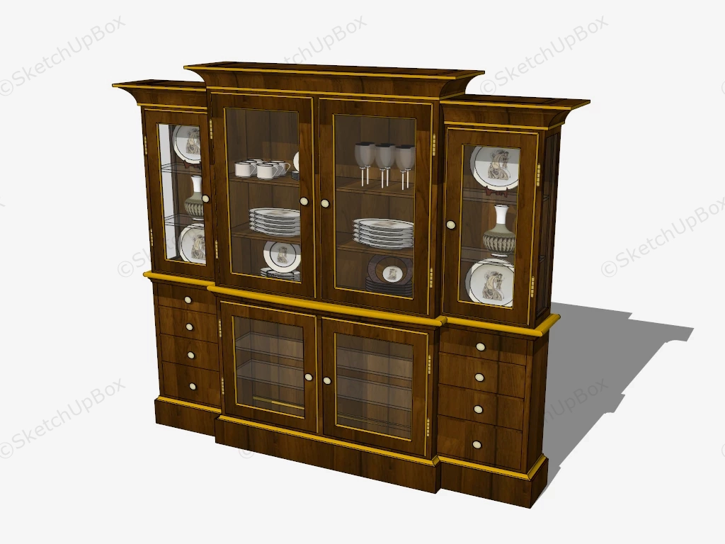 Vintage Kitchen Pantry Cupboard sketchup model preview - SketchupBox