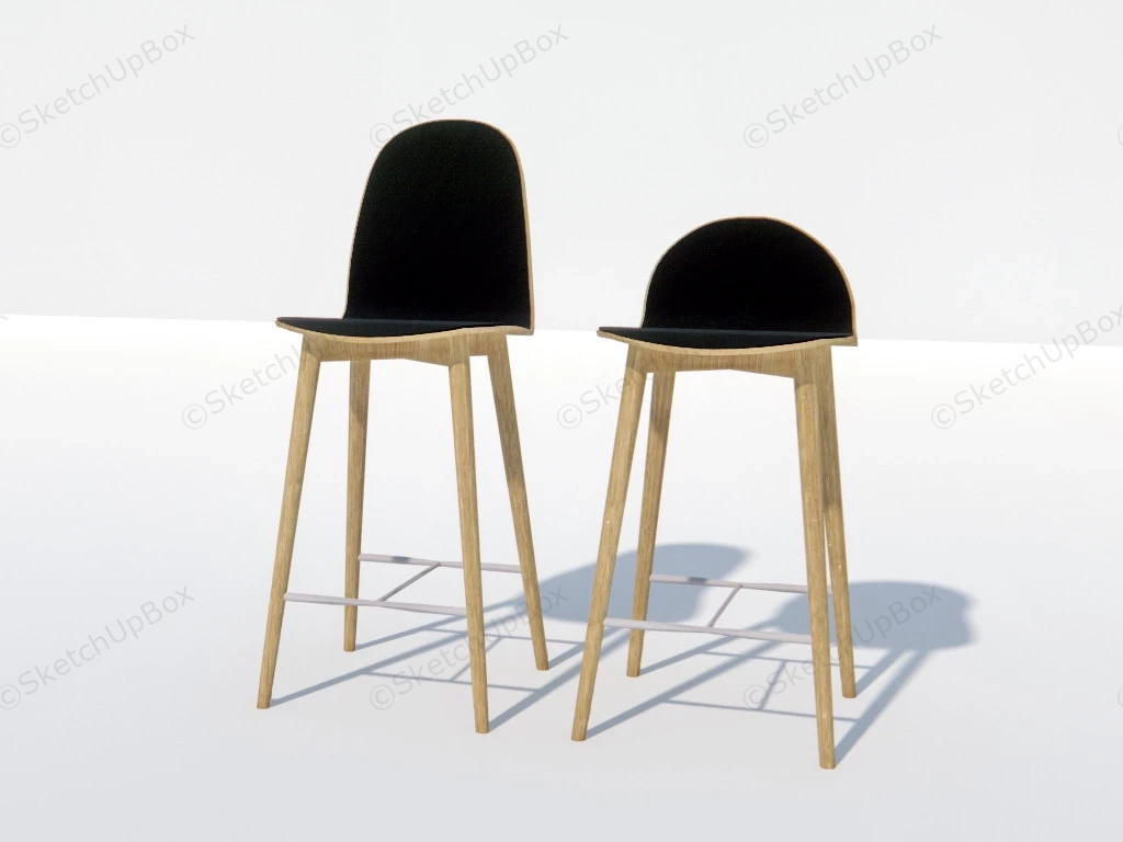 Wood Bar Stools sketchup model preview - SketchupBox