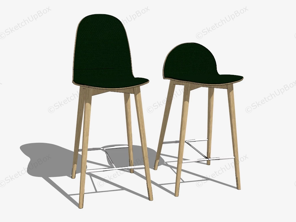 Wood Bar Stools sketchup model preview - SketchupBox