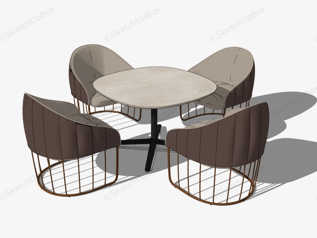 5 Piece Patio Dining Set sketchup model preview - SketchupBox