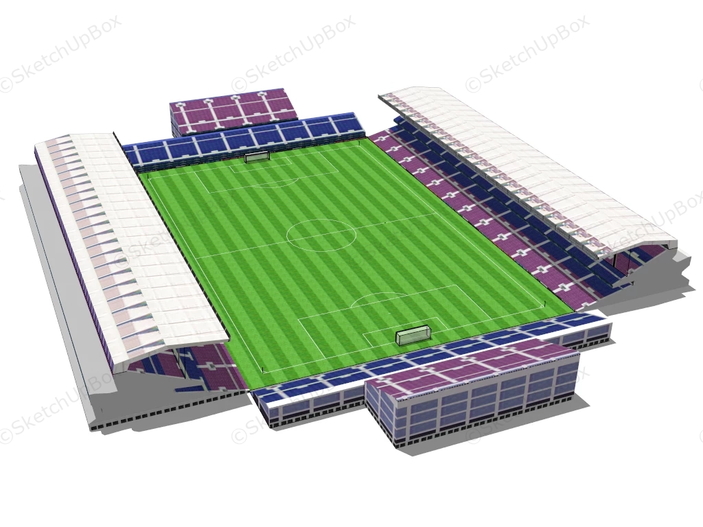 Soccer Field With Stands sketchup model preview - SketchupBox