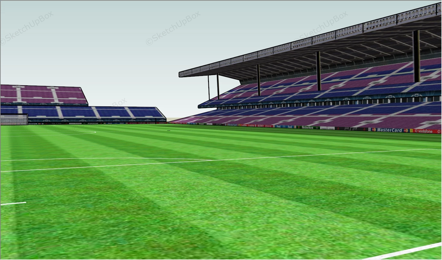 Soccer Field With Stands sketchup model preview - SketchupBox