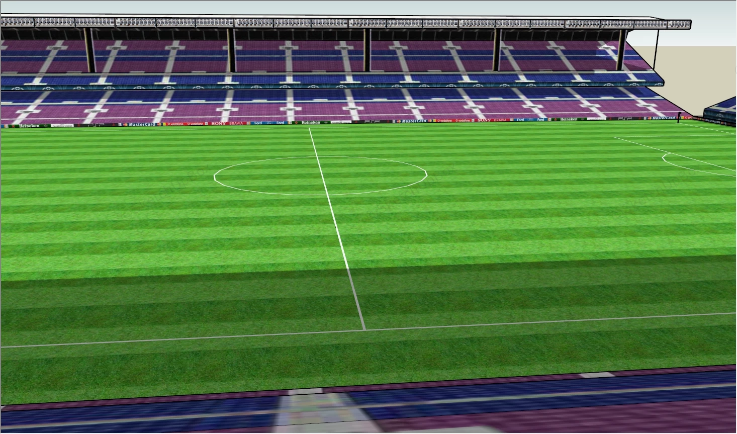 Soccer Field With Stands sketchup model preview - SketchupBox