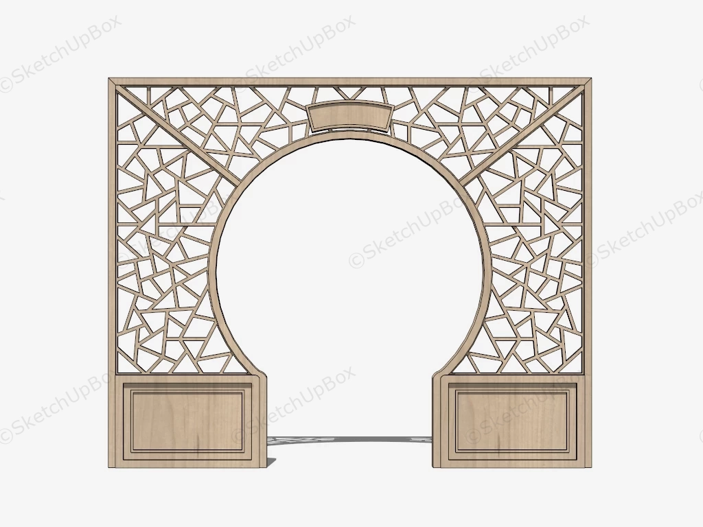 Chinese Moon Gate Room Divider sketchup model preview - SketchupBox