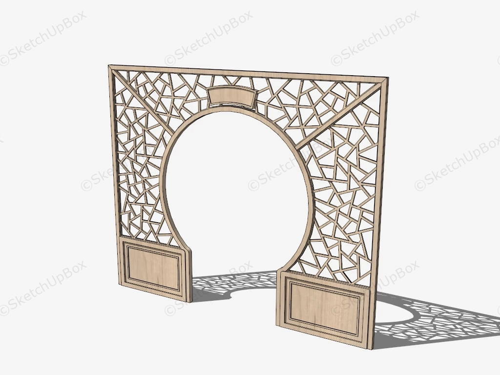 Chinese Moon Gate Room Divider sketchup model preview - SketchupBox