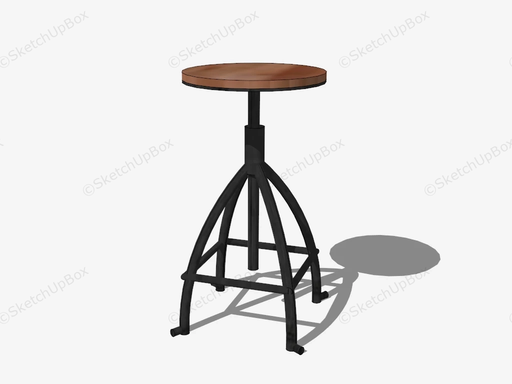 Vintage Industrial Bar Stool sketchup model preview - SketchupBox