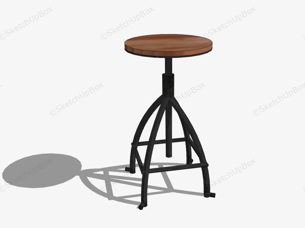 Vintage Industrial Bar Stool sketchup model preview - SketchupBox