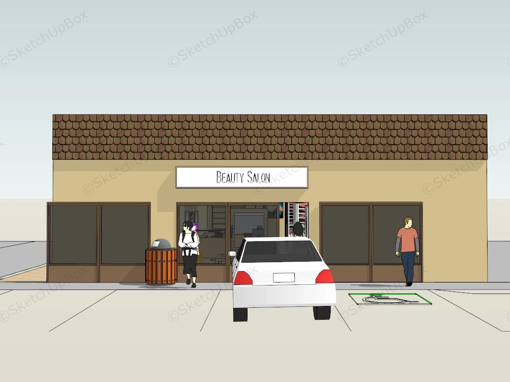 Small Beauty Salon Design Idea sketchup model preview - SketchupBox