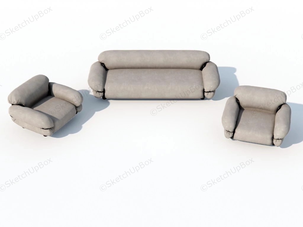 Elegant Fabric Sofa Set sketchup model preview - SketchupBox