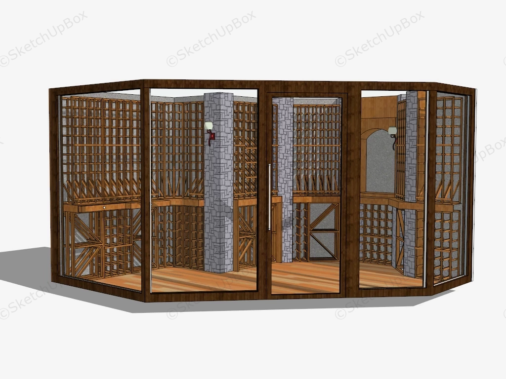 Wine Cellar Racks sketchup model preview - SketchupBox