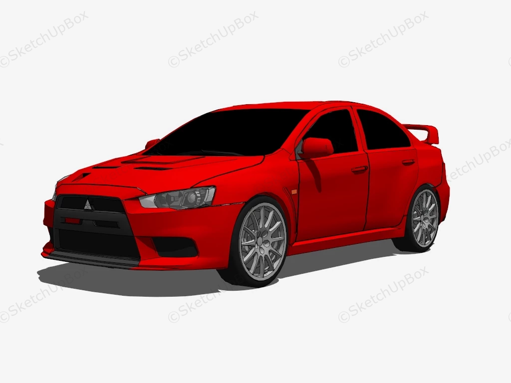 2008 Mitsubishi Lancer Evolution X sketchup model preview - SketchupBox