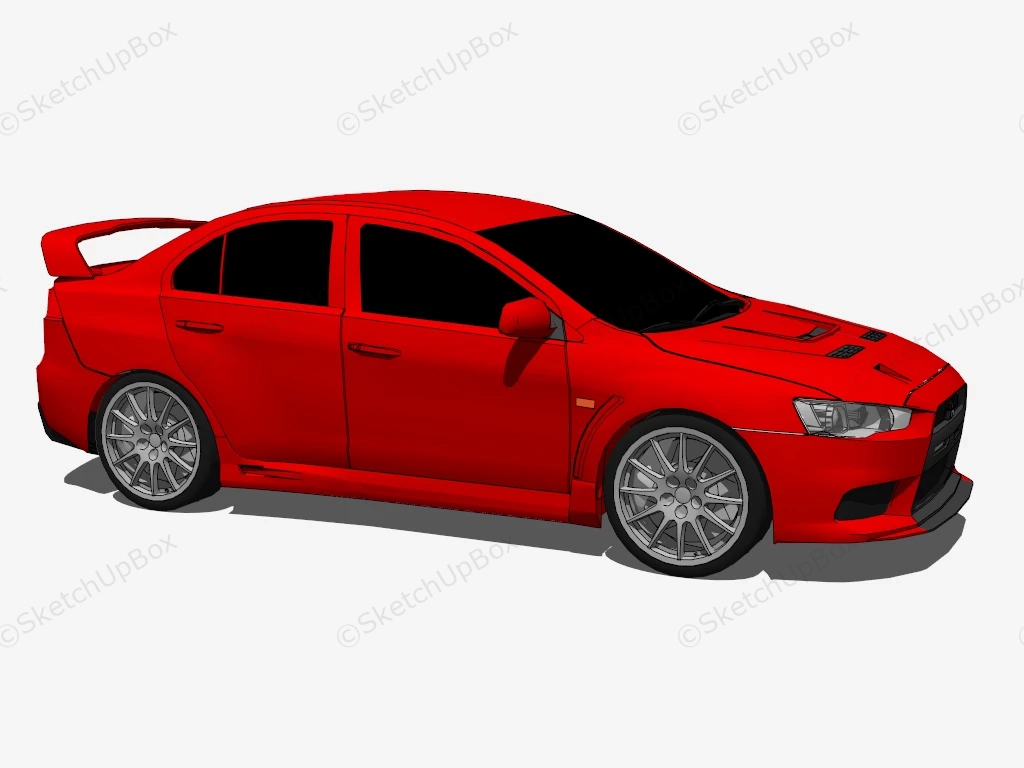 2008 Mitsubishi Lancer Evolution X sketchup model preview - SketchupBox