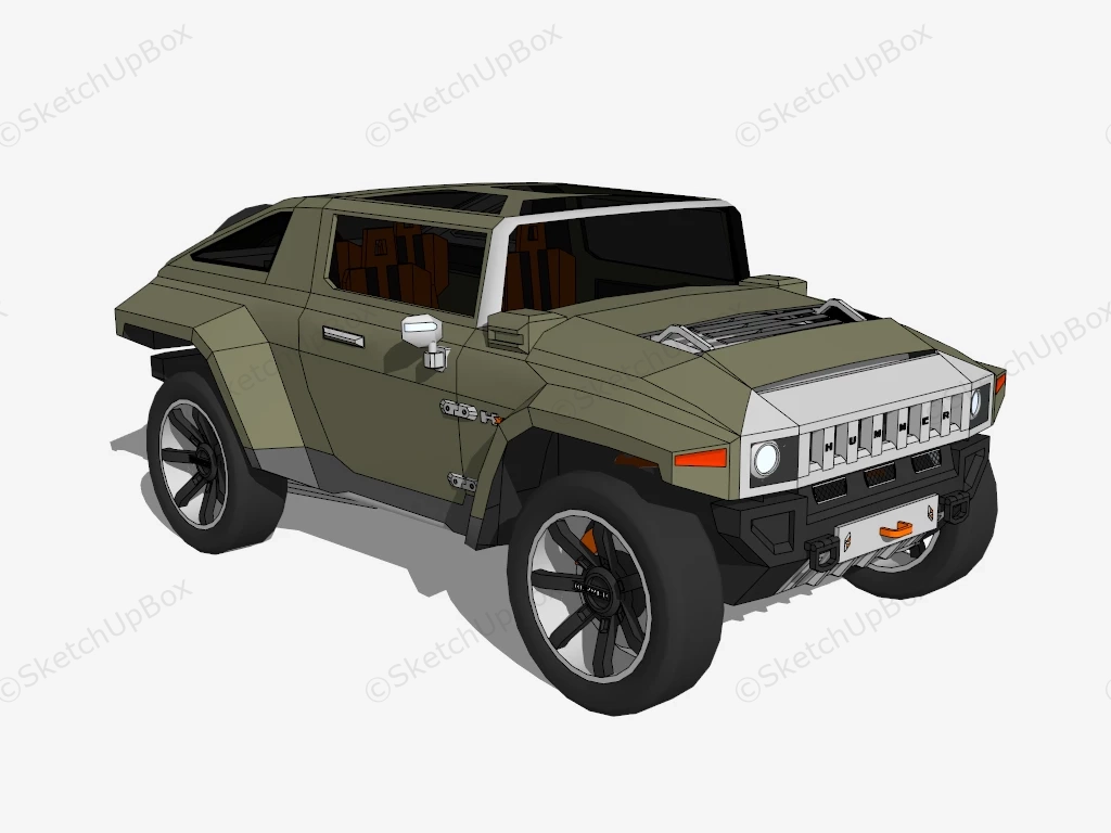 Hummer HX sketchup model preview - SketchupBox