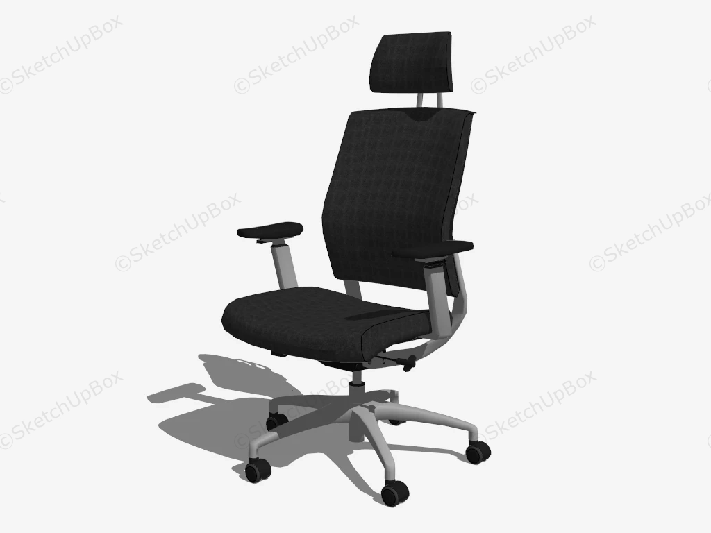 Black Office Chair sketchup model preview - SketchupBox