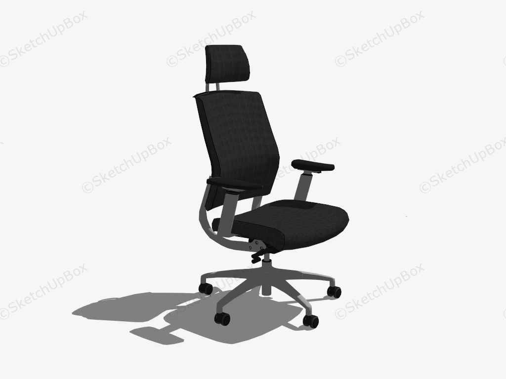 Black Office Chair sketchup model preview - SketchupBox