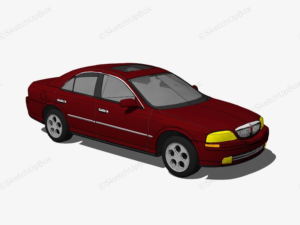 Lincoln Town Car sketchup model preview - SketchupBox