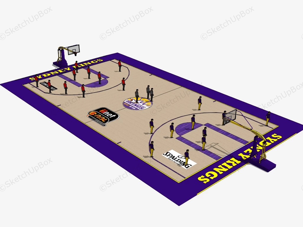 Indoor Basketball Court sketchup model preview - SketchupBox