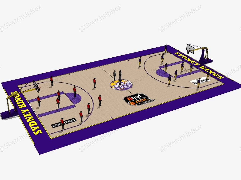 Indoor Basketball Court sketchup model preview - SketchupBox