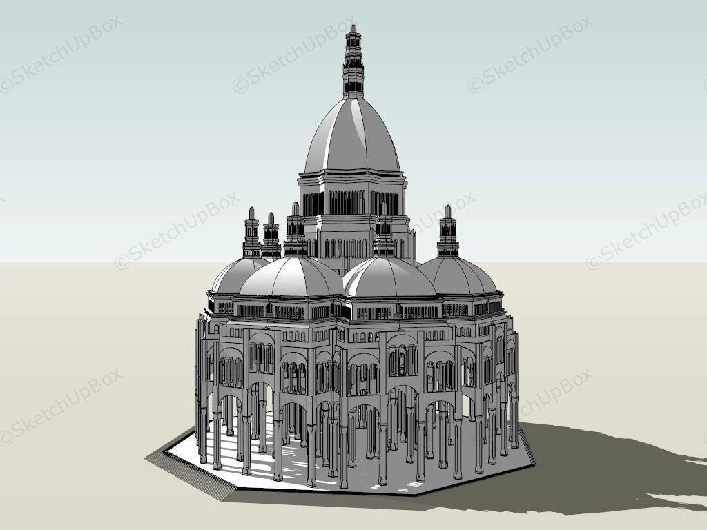 Cathedral Building Design Exterior sketchup model preview - SketchupBox