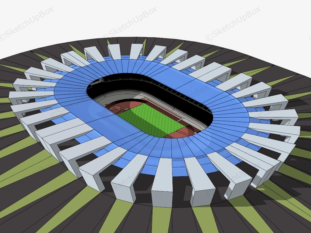 Olympic Stadium Architecture sketchup model preview - SketchupBox