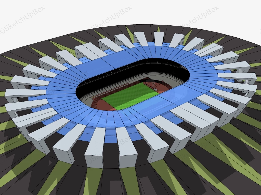 Olympic Stadium Architecture sketchup model preview - SketchupBox