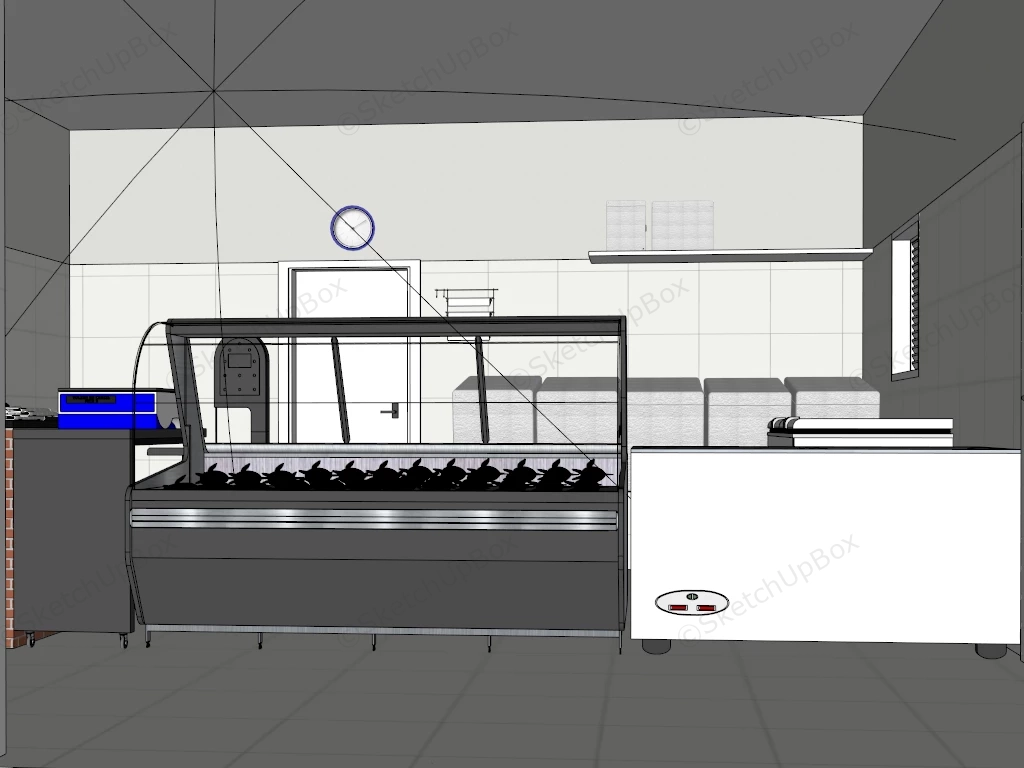 Small Bakery Shop Design Idea sketchup model preview - SketchupBox