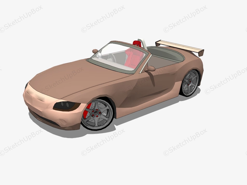 Convertible Car sketchup model preview - SketchupBox