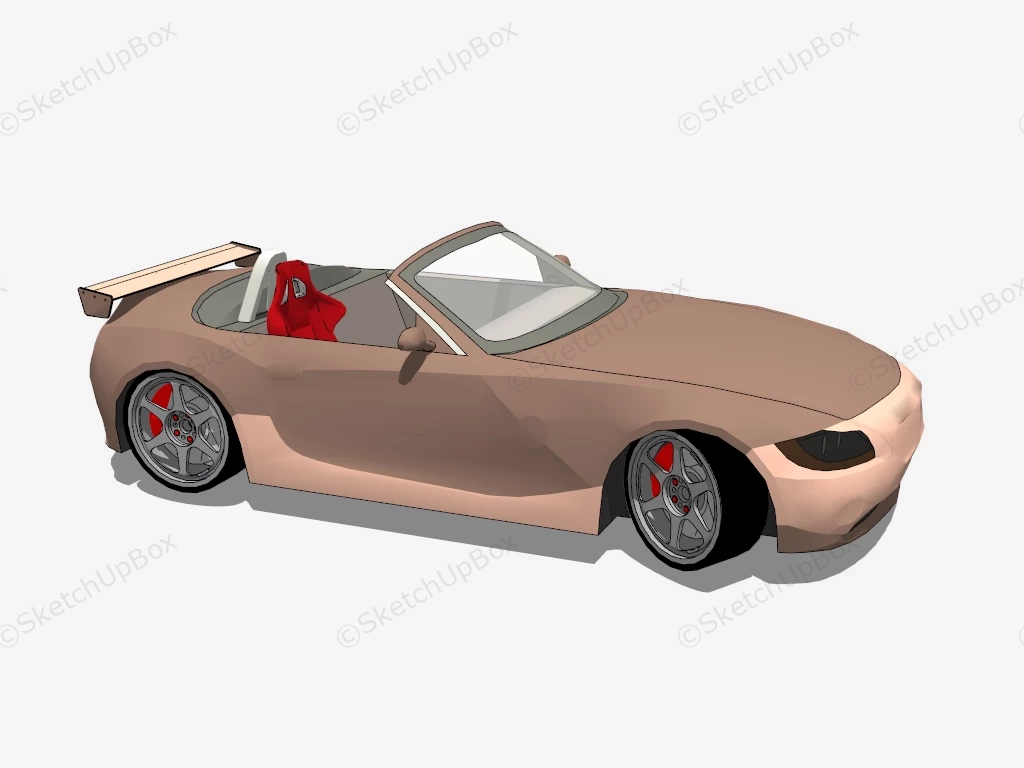 Convertible Car sketchup model preview - SketchupBox