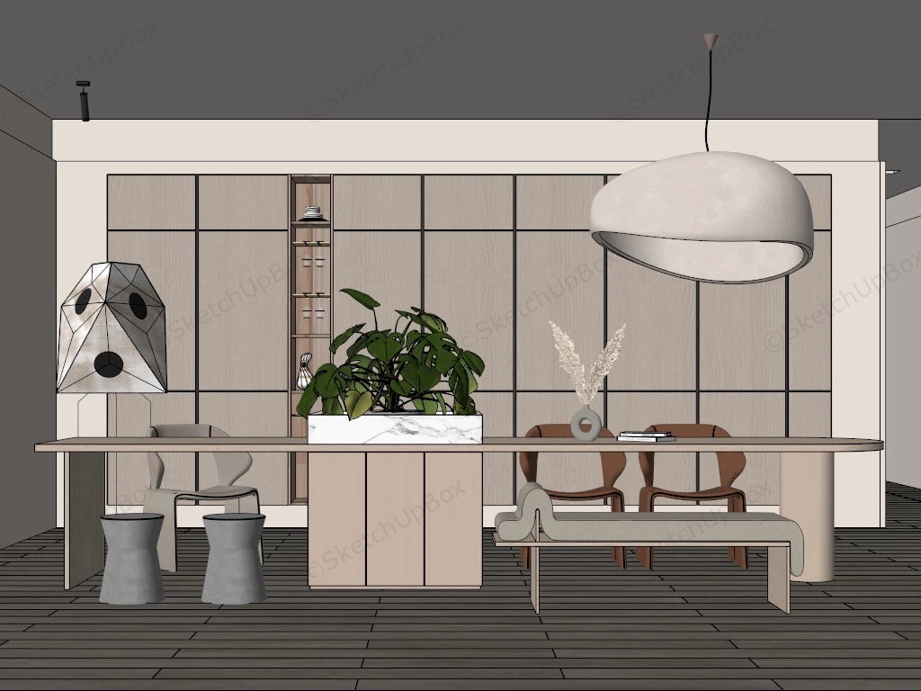 Living Room Island Table sketchup model preview - SketchupBox