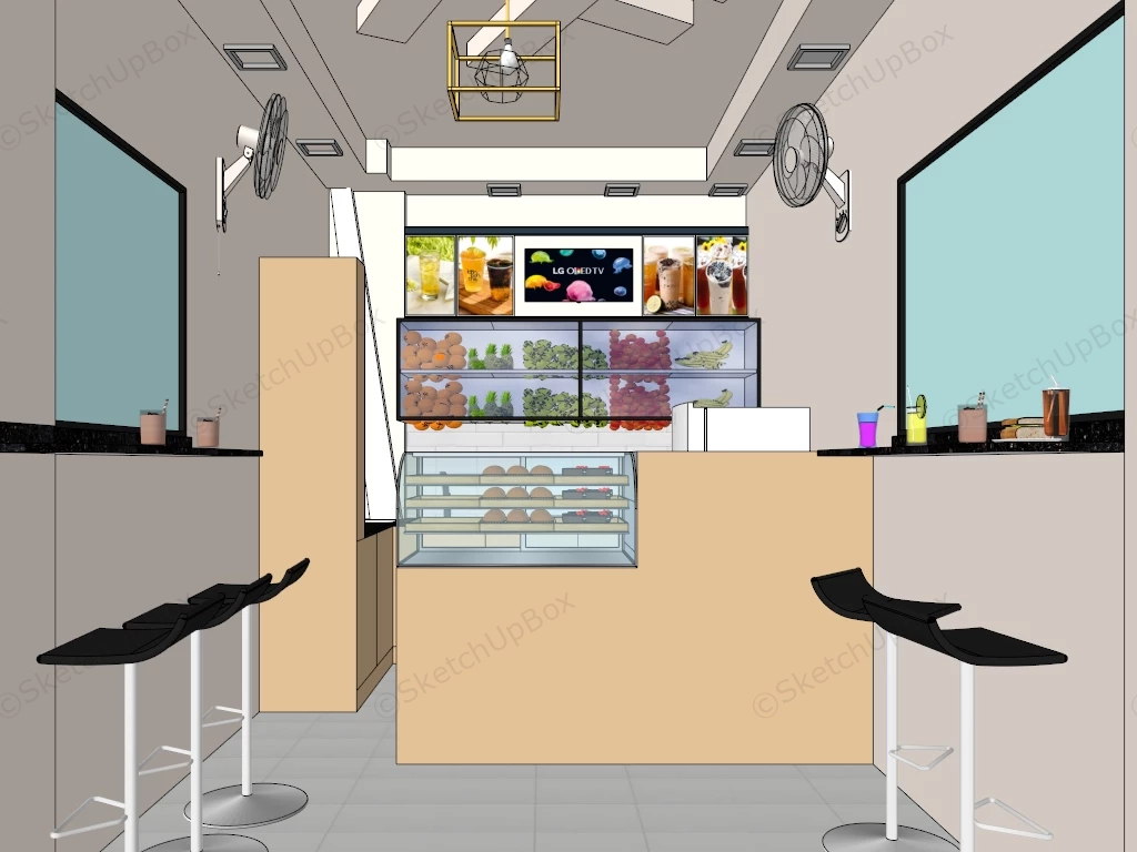 Small Tea Shop Design Idea sketchup model preview - SketchupBox