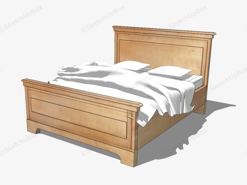 Mission Solid Wood Bed sketchup model preview - SketchupBox