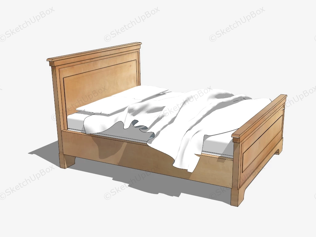 Mission Solid Wood Bed sketchup model preview - SketchupBox