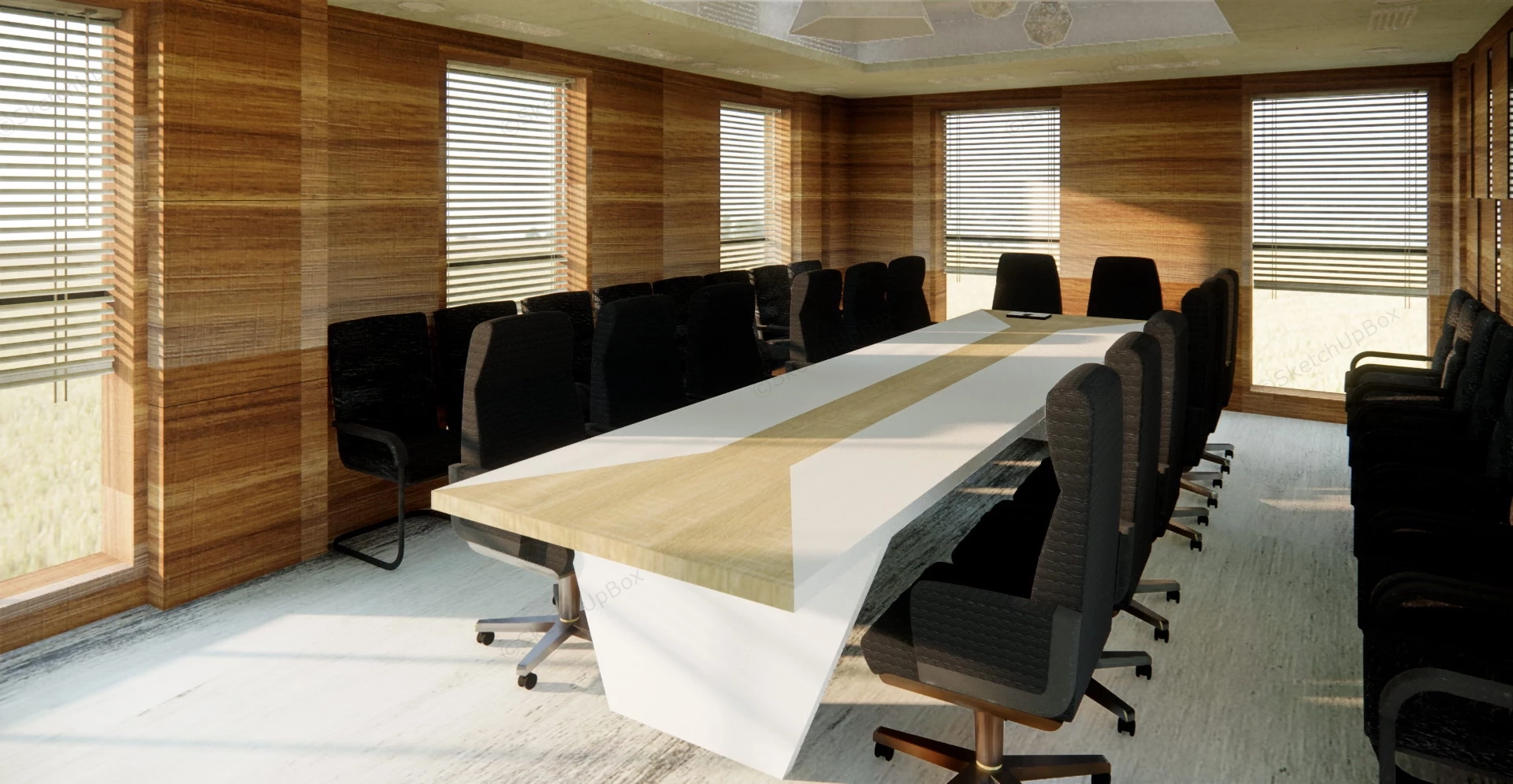 Modern Conference Room Design sketchup model preview - SketchupBox