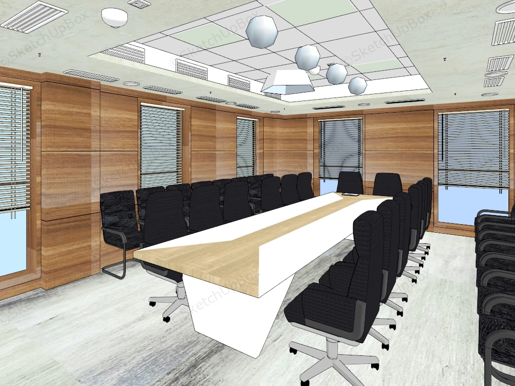 Modern Conference Room Design sketchup model preview - SketchupBox