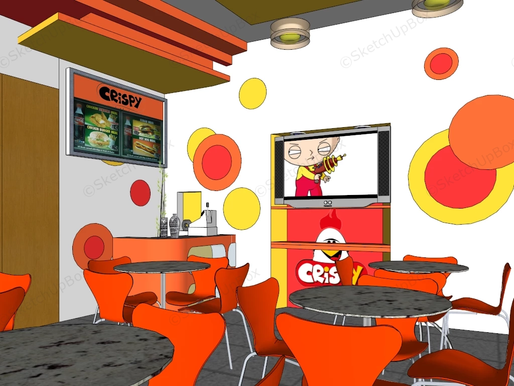 Crispy Fast Food Store sketchup model preview - SketchupBox