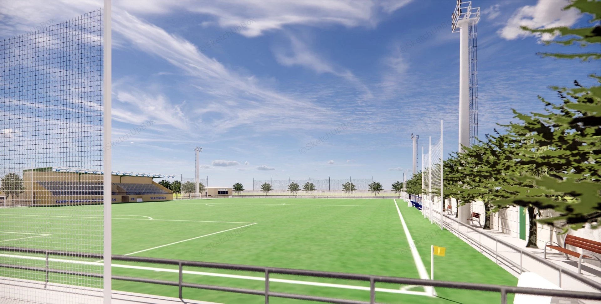 Outdoor Soccer Field sketchup model preview - SketchupBox