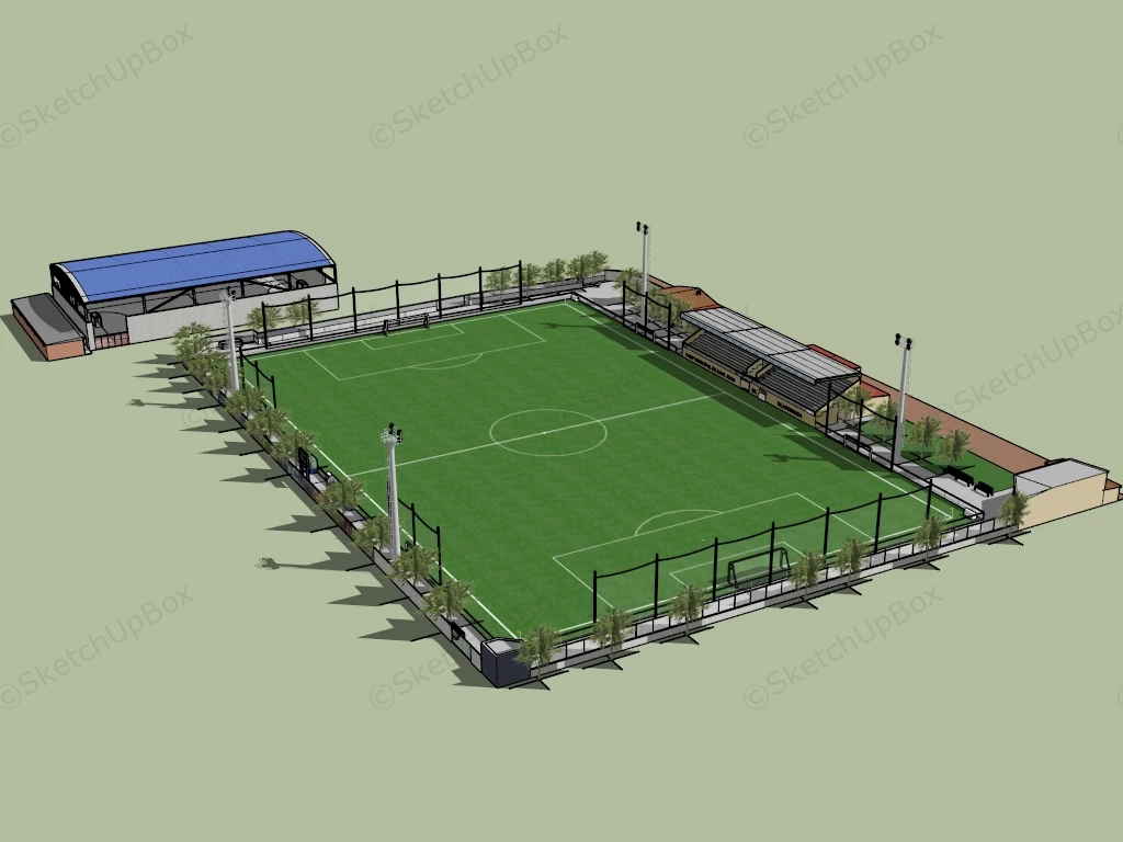 Outdoor Soccer Field sketchup model preview - SketchupBox