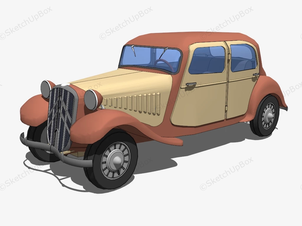 Citroën Traction Avant sketchup model preview - SketchupBox